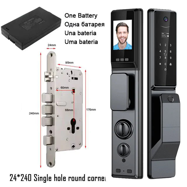 Outdoor Waterproof Lock Wifi Tuya APP Remote Voice Intercom Electronic Door Lock Face Fingerprint Smart Door Lock With Camera