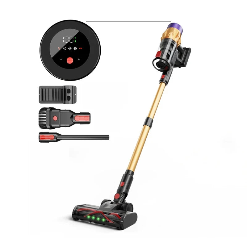Cordless Vacuum Cleaner 50KPa 550W Stick Vacuum with Removable Battery, 45Min Runtime, LED Touchscreen for Pet Hair Carpet Floor