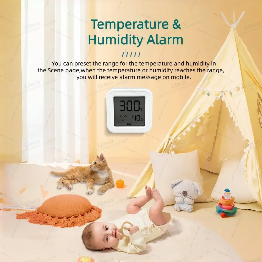 Zigbee 3.0 Temperature Humidity Sensor Detector With LCD Screen Hygrometer Thermomete For Tuya Z2M Home Assistant Automation