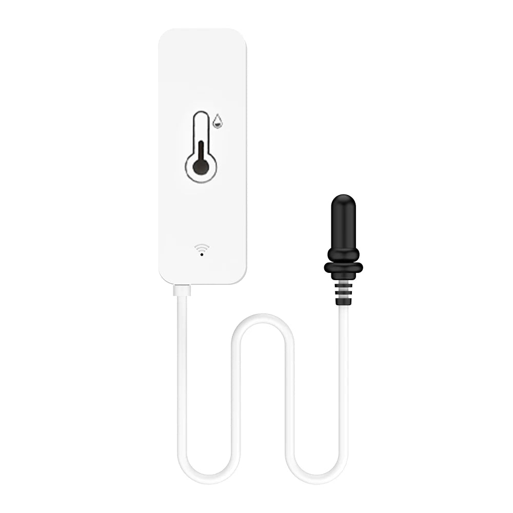Tuya WiFi Temperature Humidity Sensor with External Probe Wireless Thermometer App Monitor for Freezer, Refrigerator, Fish Tank
