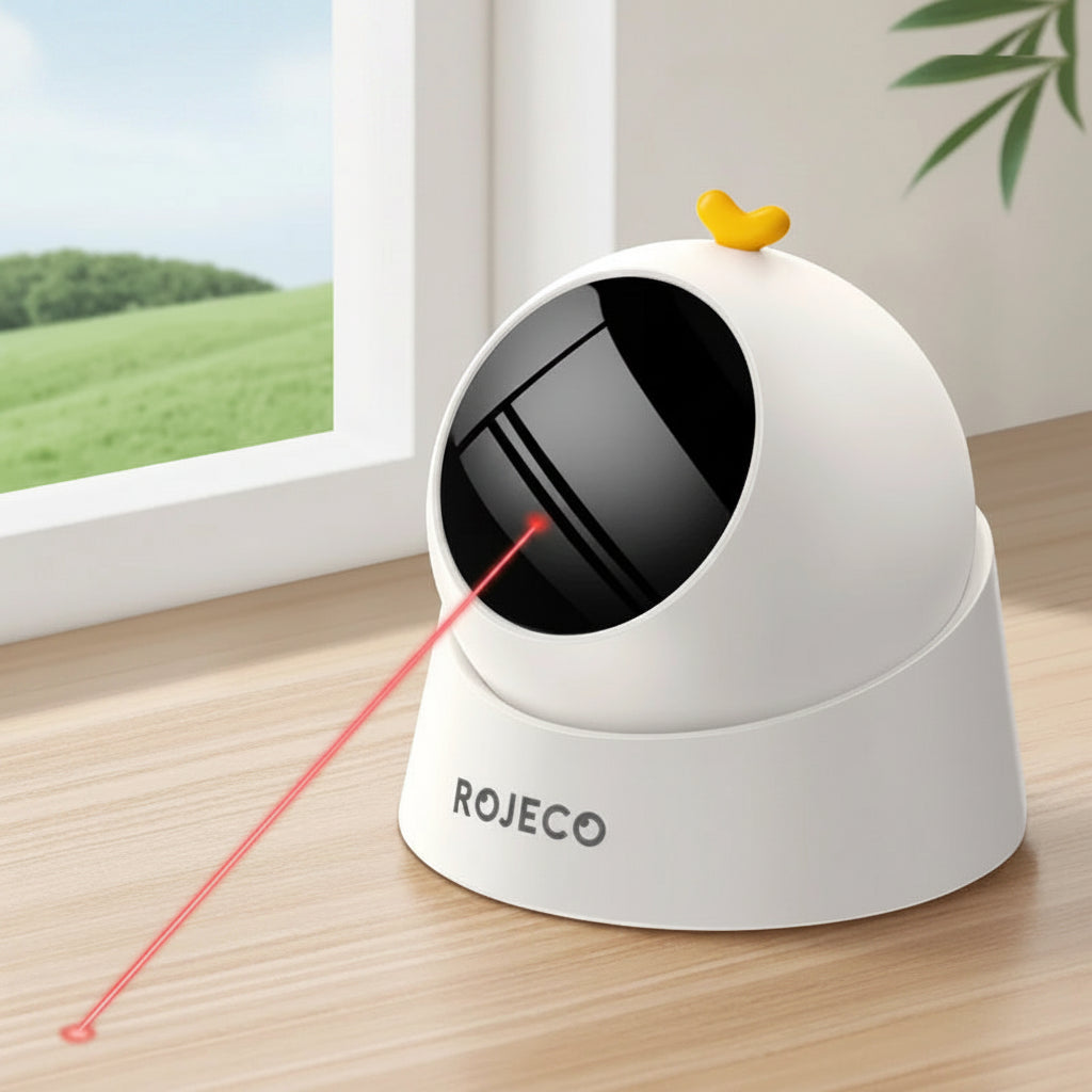 ROJECO Automatic Pet Toy Interactive Adjustable Electric Cat Laser Toy Indoor Smart Teasing Laser Cat Toy For Kitty Dog Supplies