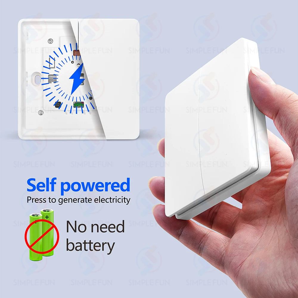 Mini RF Smart Light Switch 110V 220V 230V Self Power Wireless Wall Switch No Battery Support Power Restoration Status Setting