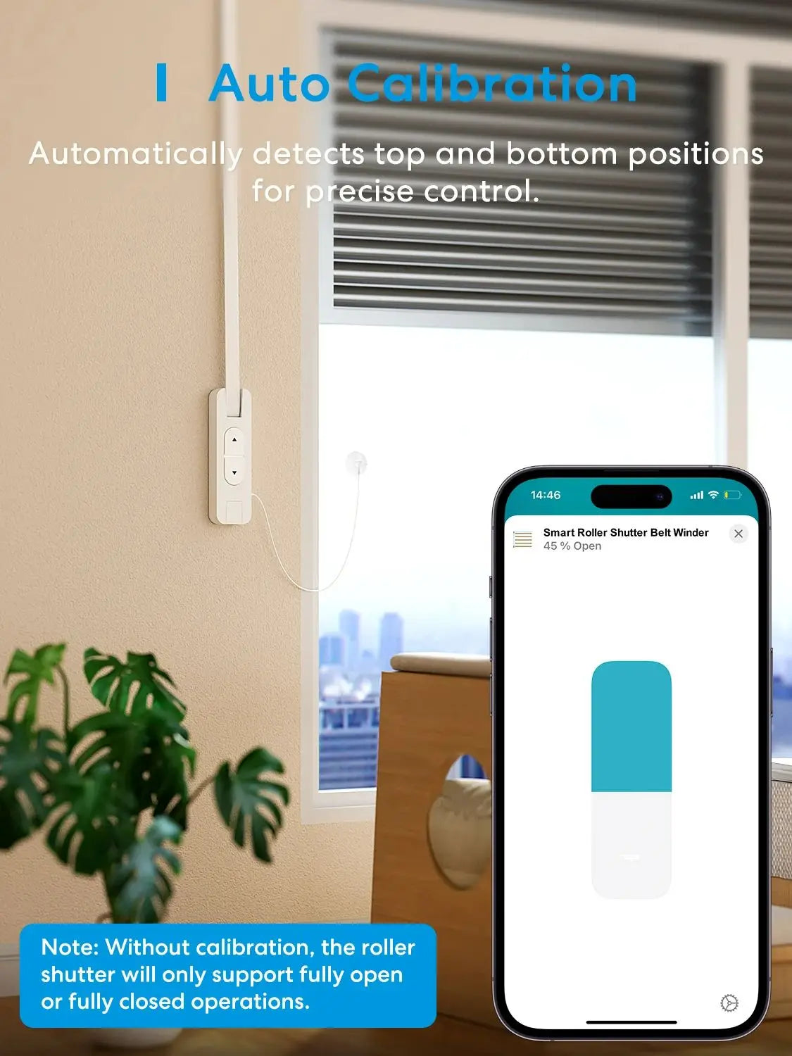 Meross Matter Smart Wi-Fi Roller Shutter Belt Winder Motorized Roller Shutter Shades Work with Google Alexa