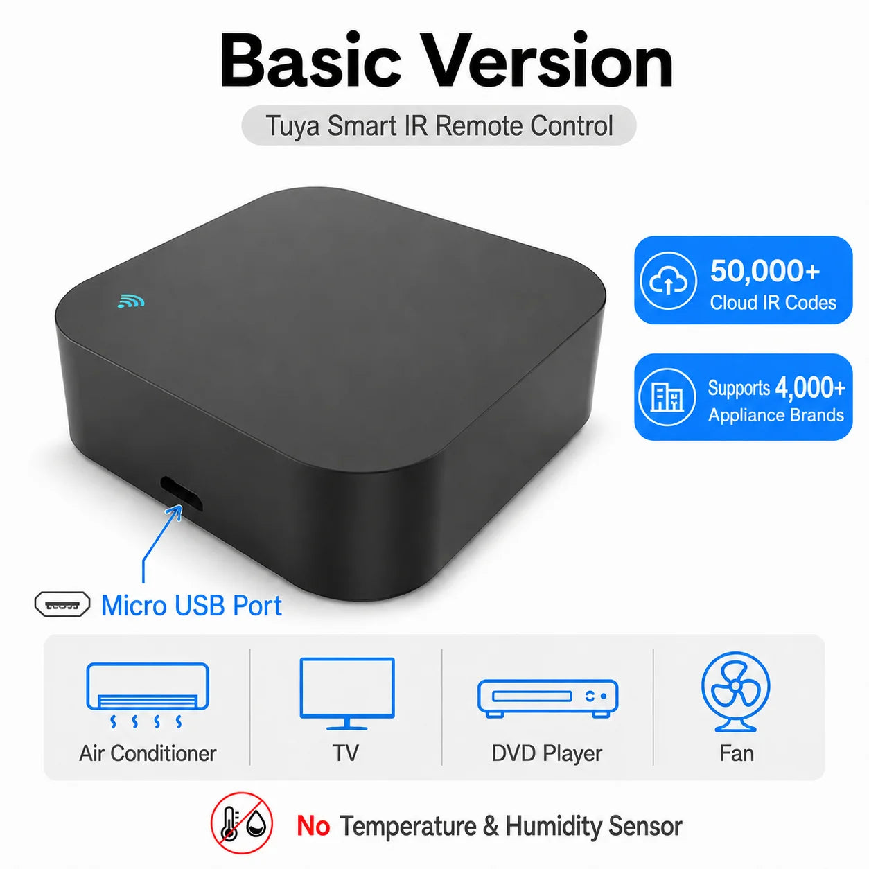 Tuya Smart IR Remote Control WiFi Home Temperature Humidity Sensor for Air Conditioner TV AC Works with Alexa Google Assistant