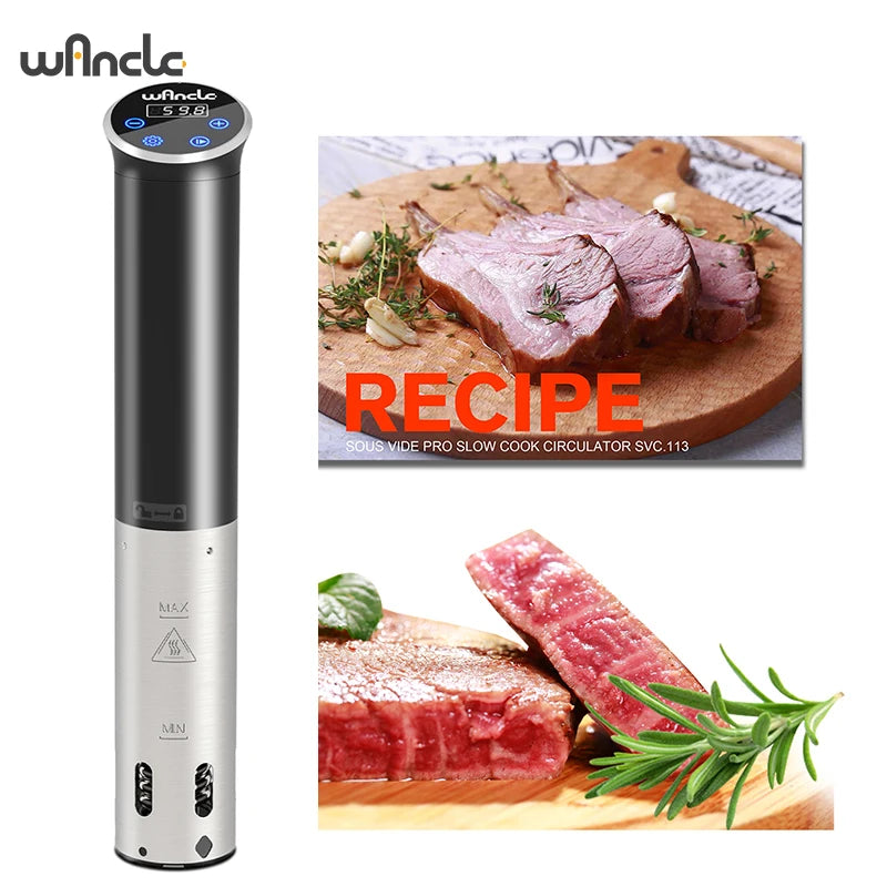 1100W Vacuum Sous Vide Cooker IPX7 Waterproof Slow Cooker with Digital Display LCD Touch Immersion Circulator Accurate Cooking