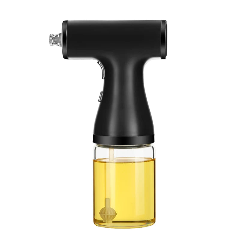 Electric Oil Sprayer, Adjustable Mist & Stream Modes, USB Rechargeable, High Borosilicate Glass Bottle for Kitchen & BBQ
