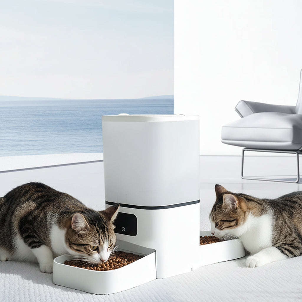Automatic pet feeder 6L capacity smart timer Tuya control food dispenser with stainless steel bowl dog and cat feeding supplies