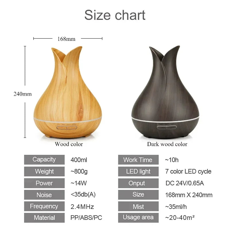 WiFi Smart Air Humidifier 400ml Essential Oil Diffuser deco home ball perfume wood Aroma Air wireless Humidifiers Home fragrance