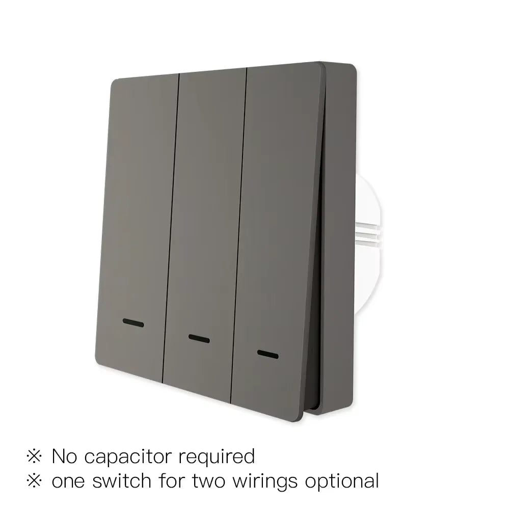 MOES Smart Light Switch Tuya ZigBee No Neutral Wire No Capacitor Needed Smart Life 2/3 Way Works with Alexa Google APP Remote