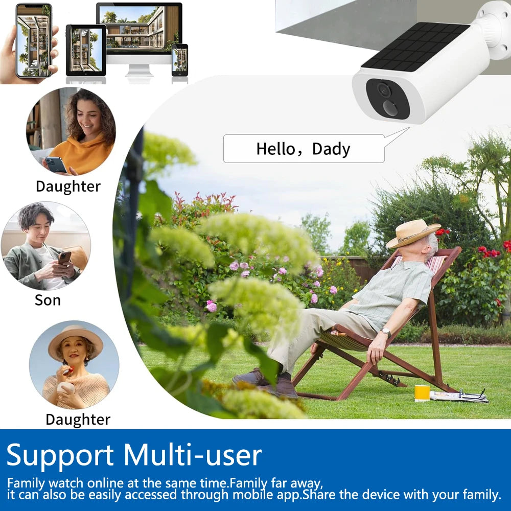 5MP Tuya Smartlife Outdoor Solar Battery Camera Wireless WIFI PIR Motion Detection Light Color Night Vision Two-Way Audio Camera