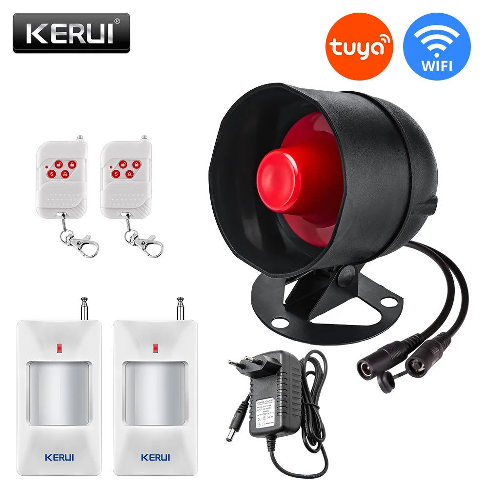 KERUI Tuya Smart WIFI Wireless Security Alarm System Siren Home Burglar Motion Door Sensor Compatible Google Home Alexa 433Mhz