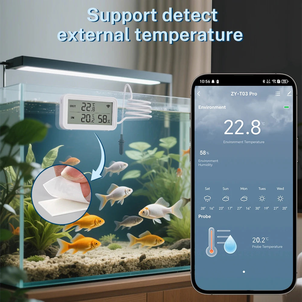 Tuya WiFi Temperature Humidity Sensor With External Probe APP Remote Control Thermometer Hygrometer Work With SmartLife Alexa