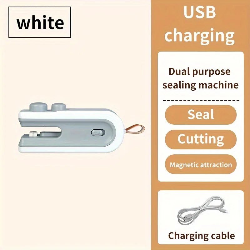 Electric Heat Bag Sealing Machine USB Charging magnetic attraction 2in1 Seal Cutting Handheld Plastic Bag Heat Sealer 2026