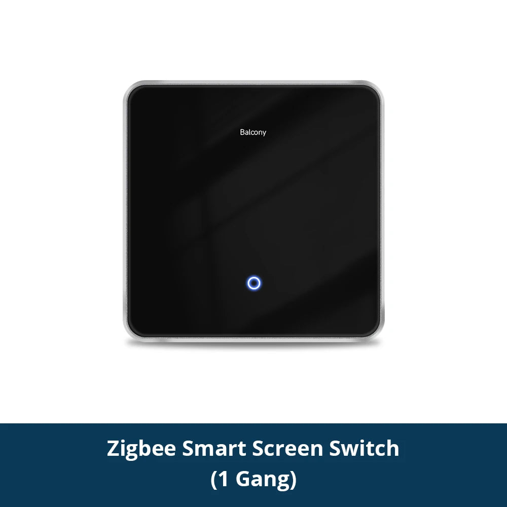 Zemismart Zigbee DIY Name Switch EU All Black Touch Panel Smart Display Screen Light Switch Work with Tuya Smart Life App