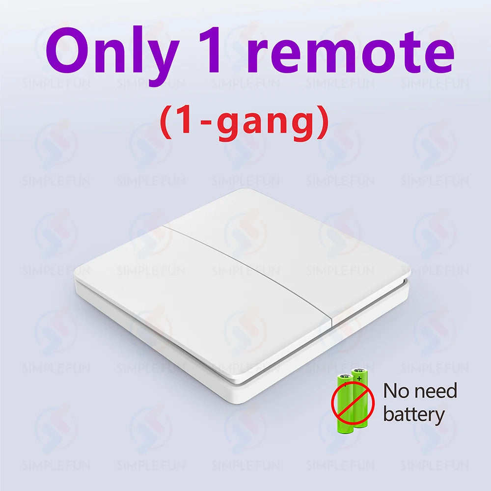 Mini RF Smart Light Switch 110V 220V 230V Self Power Wireless Wall Switch No Battery Support Power Restoration Status Setting