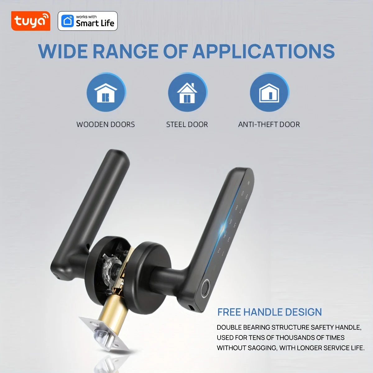 Tuya Biometric Door Handle Lock