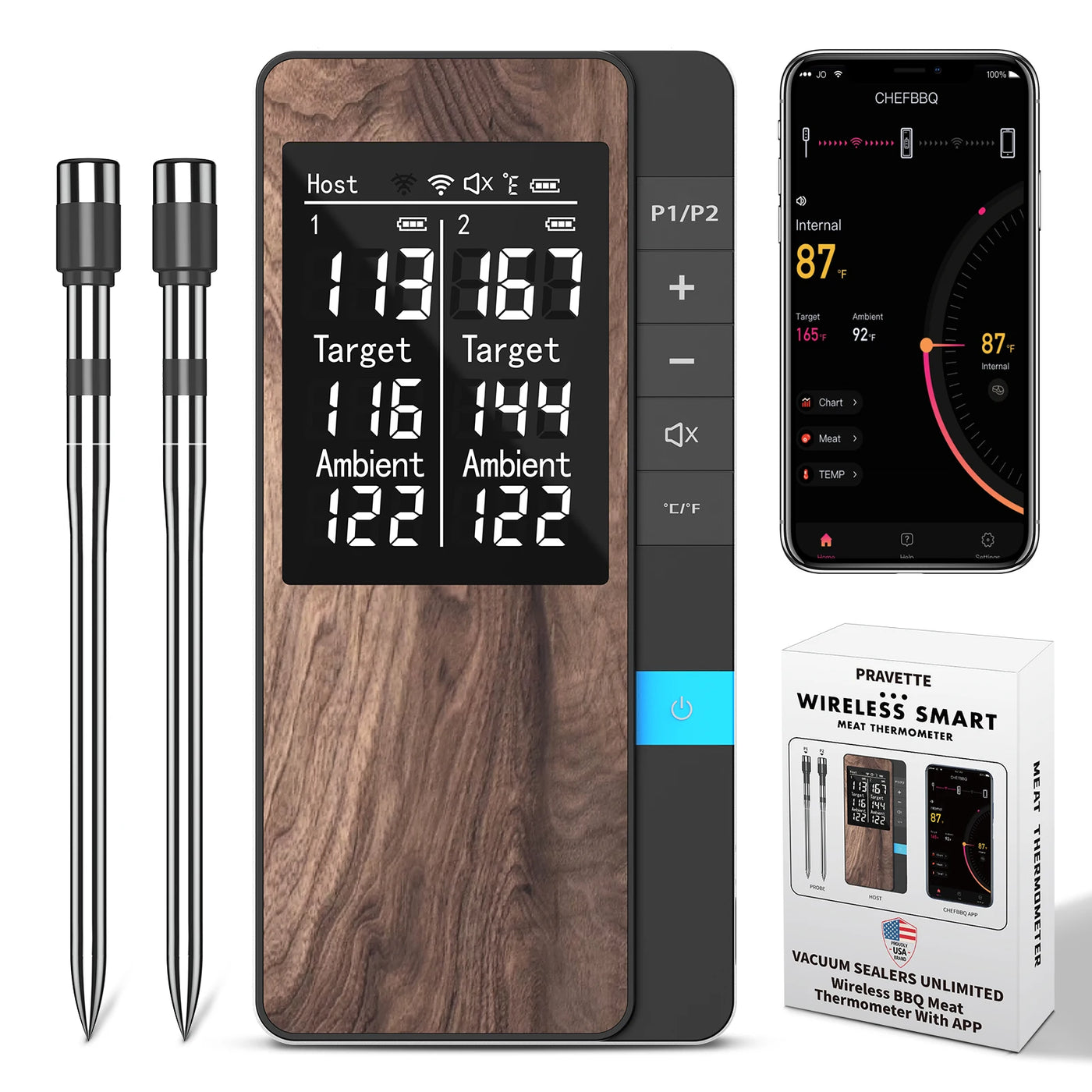 Bluetooth Multi-Probe Meat Thermometer