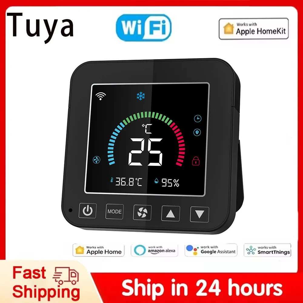 Tuya WiFi Smart Air Conditioner Controller USB Temperature Humidity Infrared Controller LCD Touch Screen for Google Home Alex
