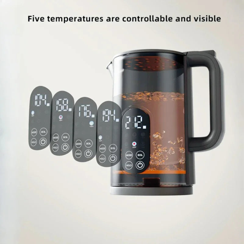 1.7L Digital Smart Electric Kettle 2026 New Tuya Wifi Controlled Kettle with Thermal Insulation Mobile Phone Display Control
