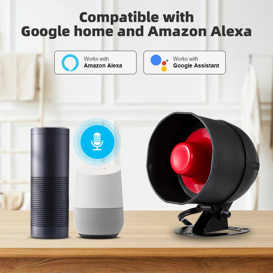 KERUI Tuya Smart WIFI Wireless Security Alarm System Siren Home Burglar Motion Door Sensor Compatible Google Home Alexa 433Mhz