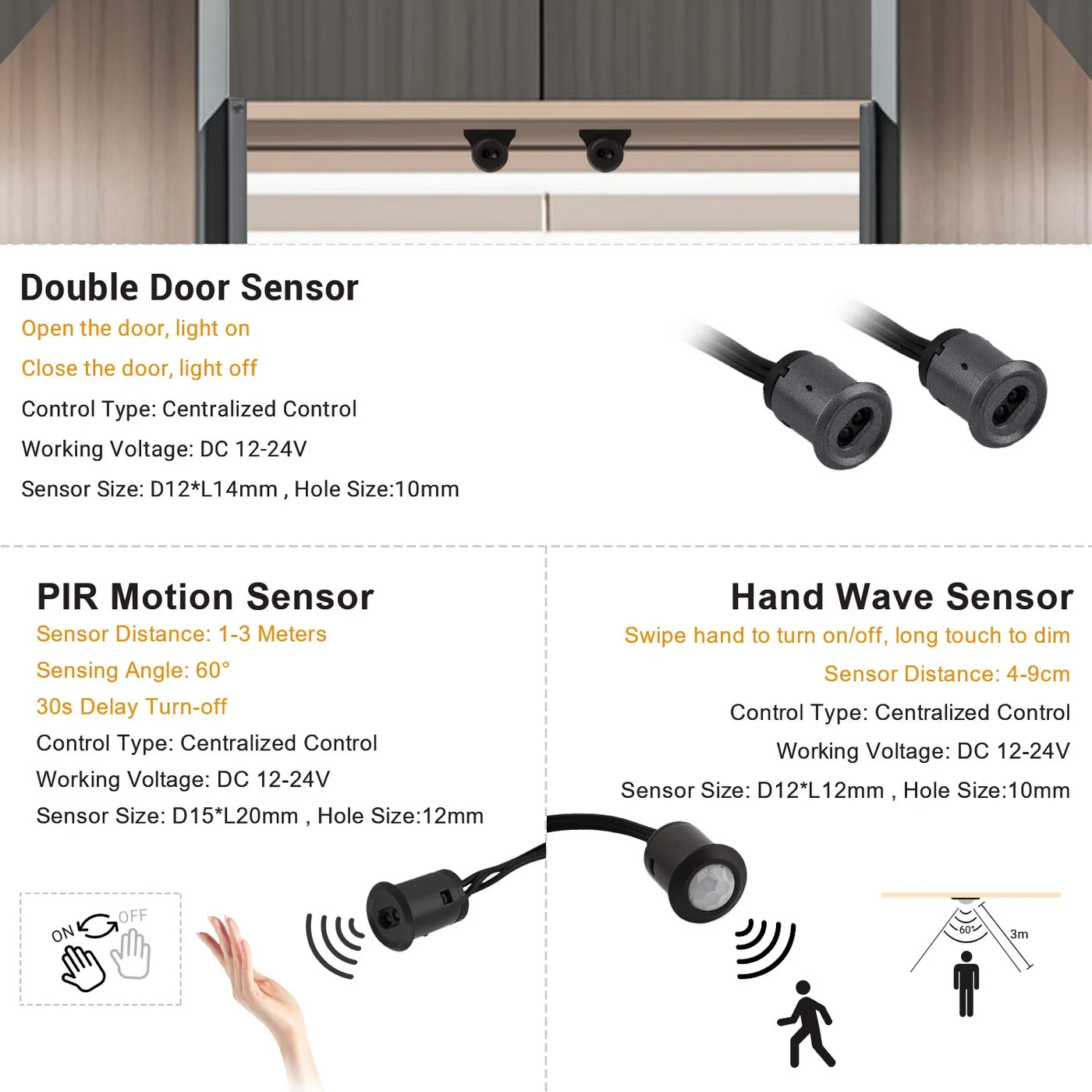 Dimmable COB Cabinet Sensor Strip