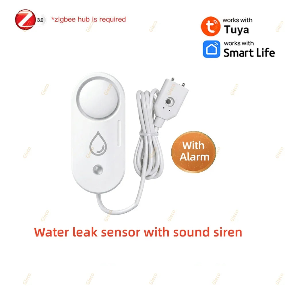 Tuya Zigbee Water Leak Sensor Flood Leakage Detector Smart Life Security Alarm APP Remote Monitoring For Home Automation Linkage