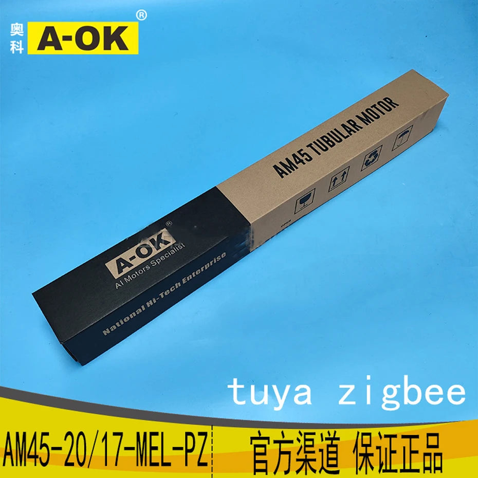 A-OK AM45 20/17 Smart Awning Blinds Tubular Motor,Tuya Zigbee +RF433 Control,for 50mm/55mm/65mm/70mm Tube Rolling Sunshade Motor